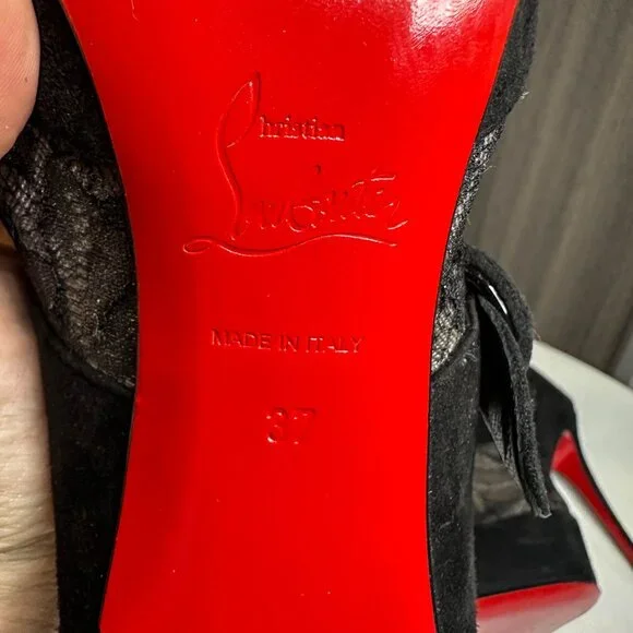 Louboutin Boteboot Suede and Lace Ankle Boots - Picture 9 of 10